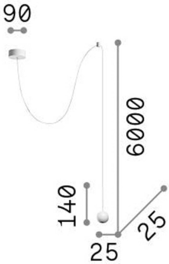 Ideal Lux Archimede Sfera LED hengelampe, svart, metall