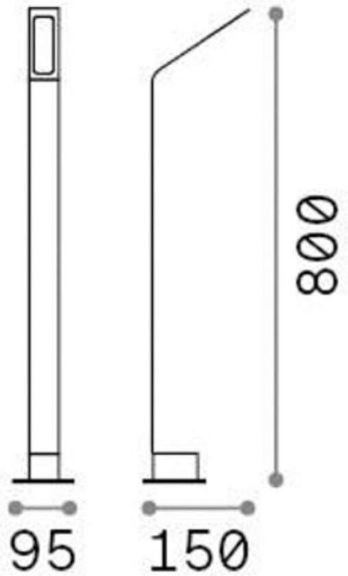 Ideal Lux LED-veilampe svart 3 000 K høyde 80 cm aluminium