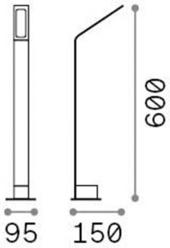 Ideal Lux LED-veilampe svart 3 000 K høyde 60 cm aluminium