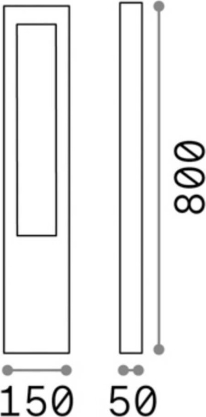 Ideal Lux Vega veilampe, brun, aluminium, høyde 80 cm