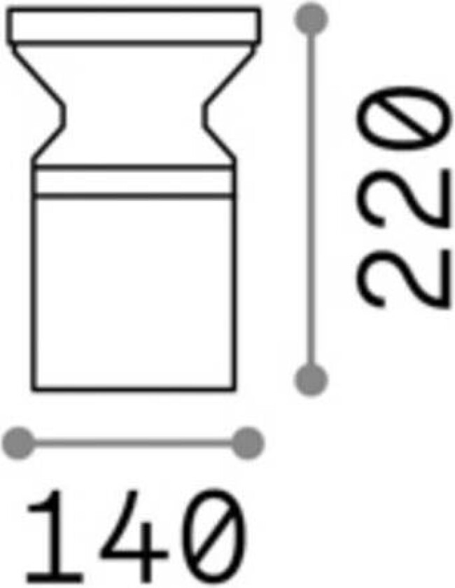 Ideal Lux Torre sokkellampe antrasitt aluminium høyde 22 cm