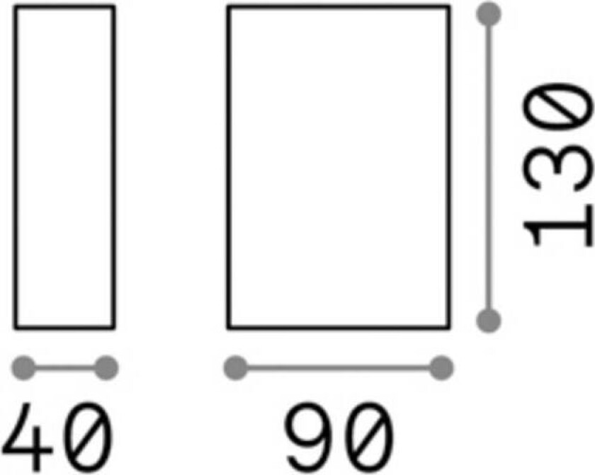 Ideal Lux utendørs vegglampe Tetris-2, antrasitt, aluminium