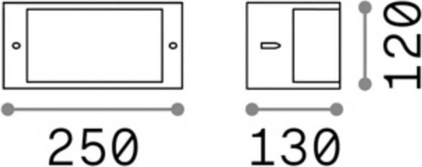 Ideal Lux utendørs vegglampe Rex-1 brun, aluminium bredde 25 cm