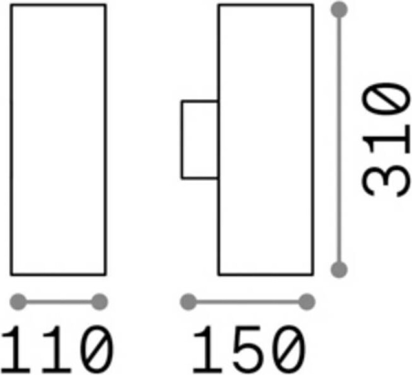Ideal Lux utendørs vegglampe Gun antrasitt aluminium, Ø 11 cm, opp/ned