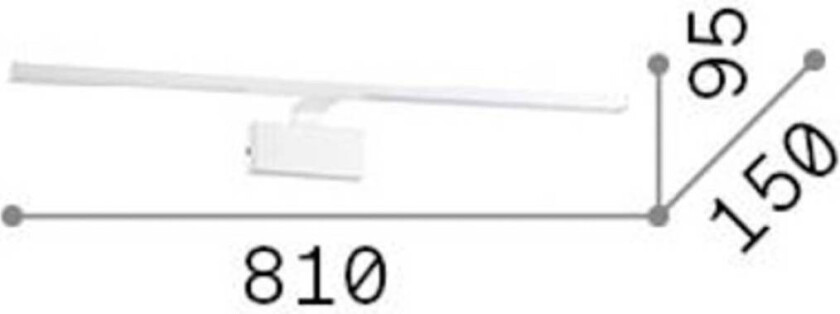 Ideal Lux LED-vegglampe Alma kromfarget metall bredde 81 cm