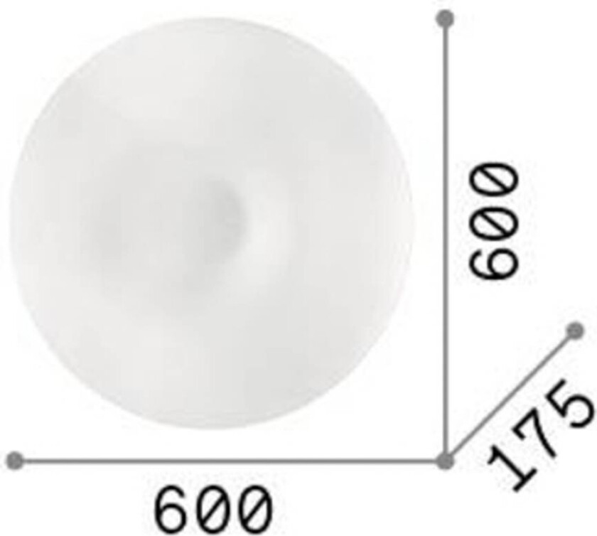 Ideal Lux Glory vegglampe, opalt glass, Ø 60 cm