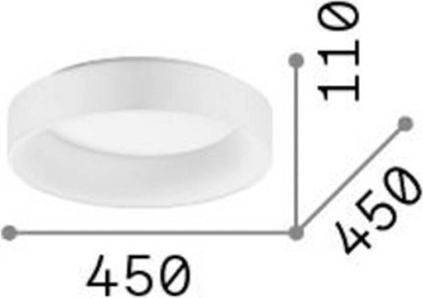 Ideal Lux taklampe Ziggy, svart, Ø 45 cm, metall