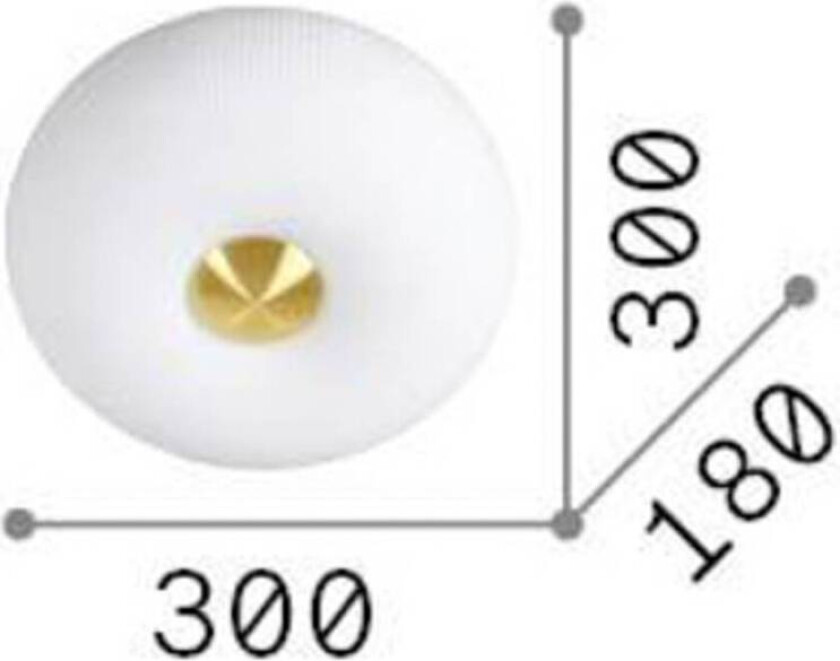 Ideal Lux Arizona taklampe, opalt glass, Ø 30 cm