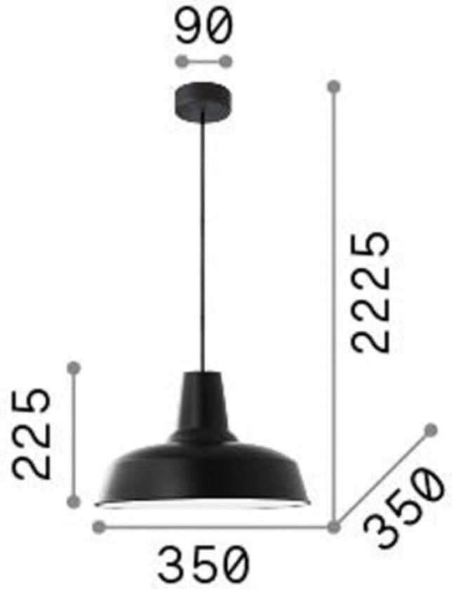 Ideal Lux Moby hengelampe, kobberfarget, metall, Ø 35 cm