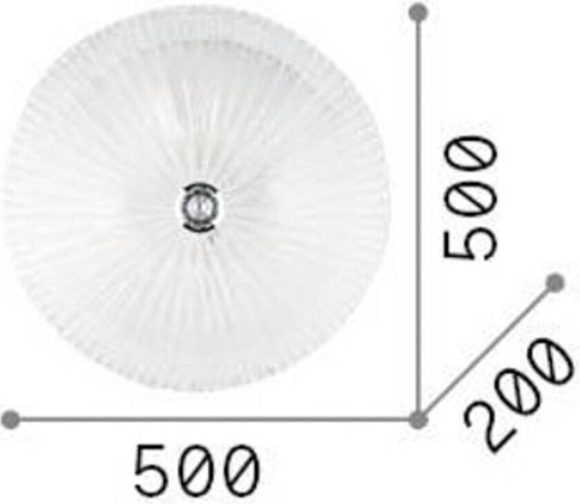 Ideal Lux Shell taklampe, ravfarget, glass, Ø 50 cm