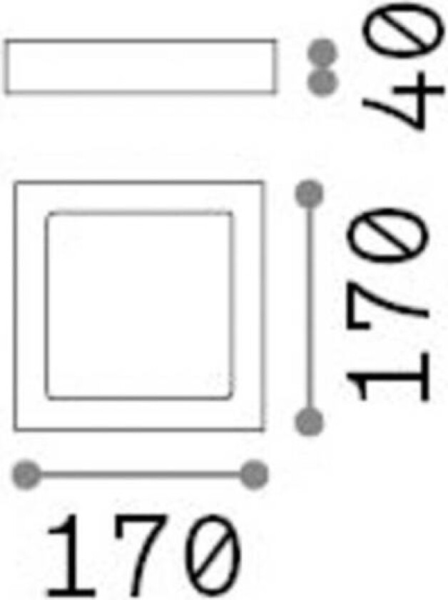 Ideal Lux LED-vegglampe Universal, hvit, aluminium, 17x17 cm