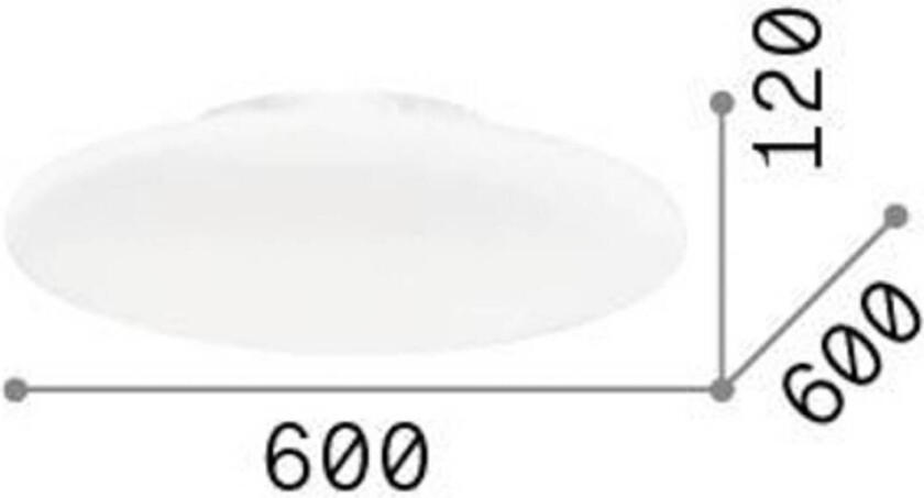 Ideal Lux Smarties taklampe, opalt glass, Ø 60 cm