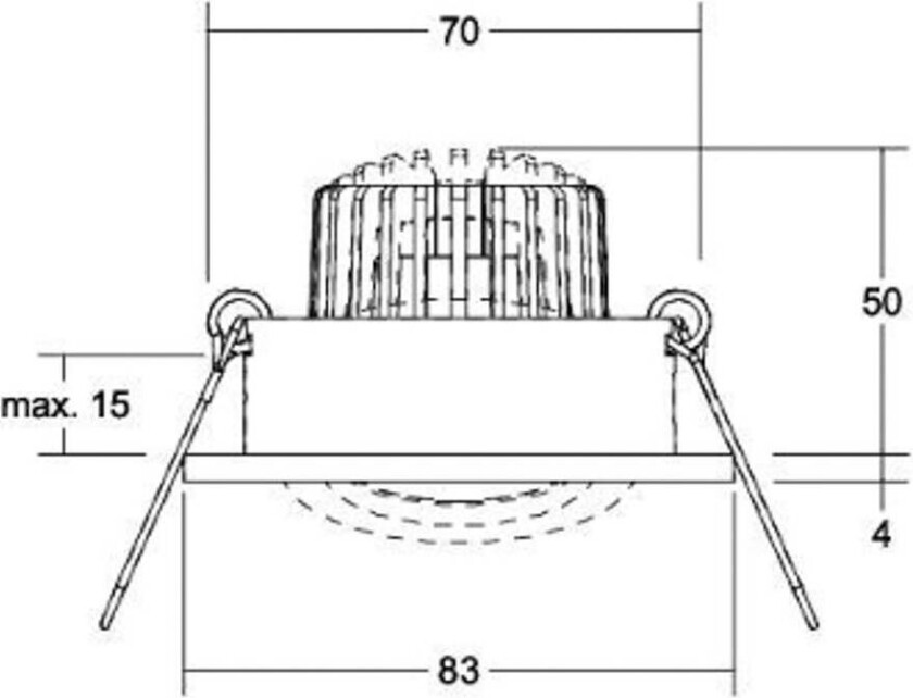 LED innfelte spotlights Berrie-R, RC dimbar, krom