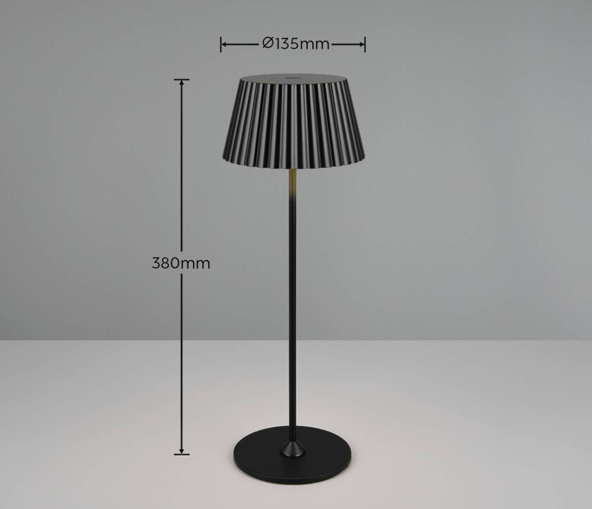 Suarez LED-bordlampe, svart, høyde 39 cm, metall