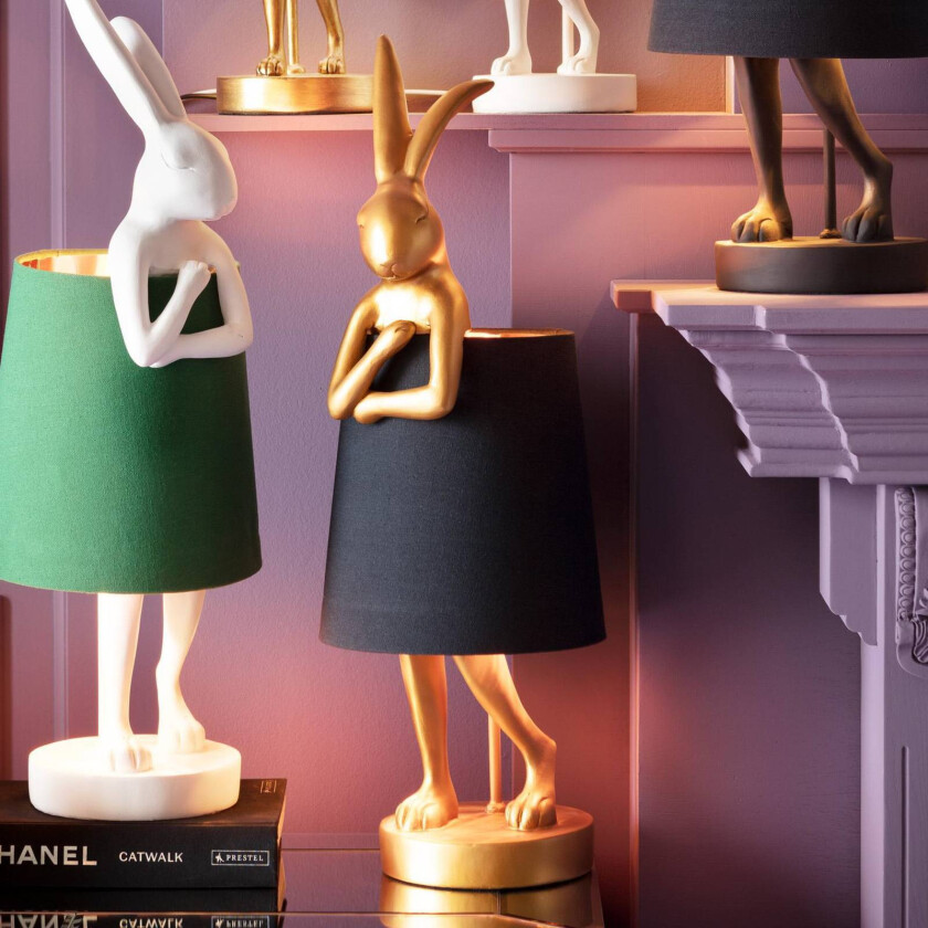 KARE Animal Rabbit bordlampe, gull/svart, høyde 50 cm