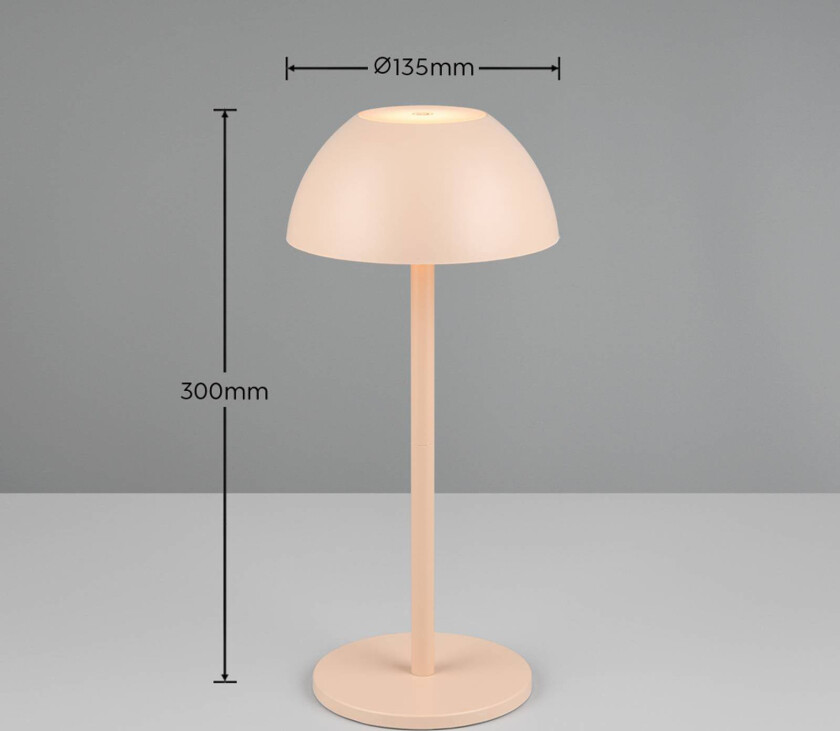 Ricardo LED oppladbar bordlampe, sand, høyde 30 cm, plast
