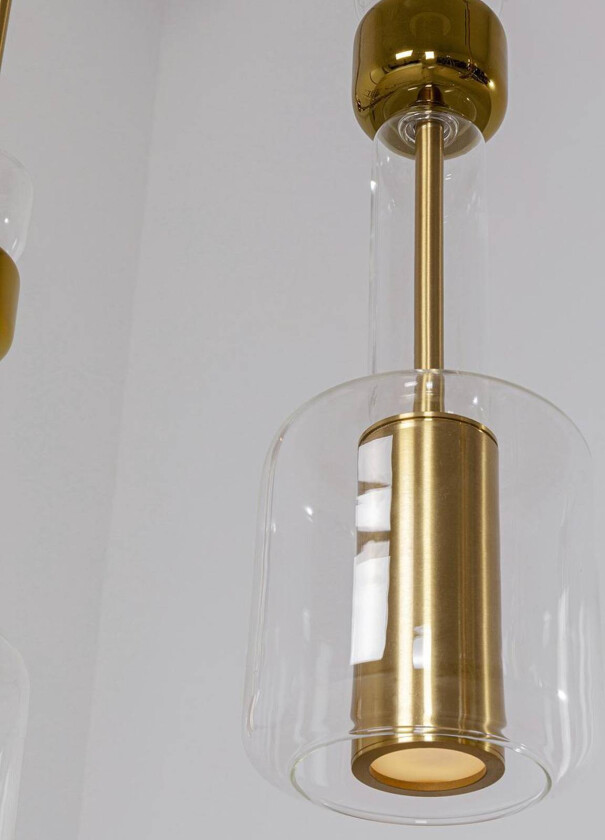 KARE Candy Bar pendellampe, gullfarget, stål, glass, 3-lys.