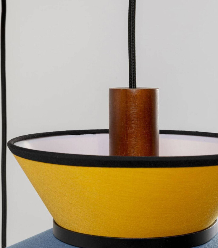 KARE pendellampe Riva, flerfarget, tekstil, tre, 5-flammig