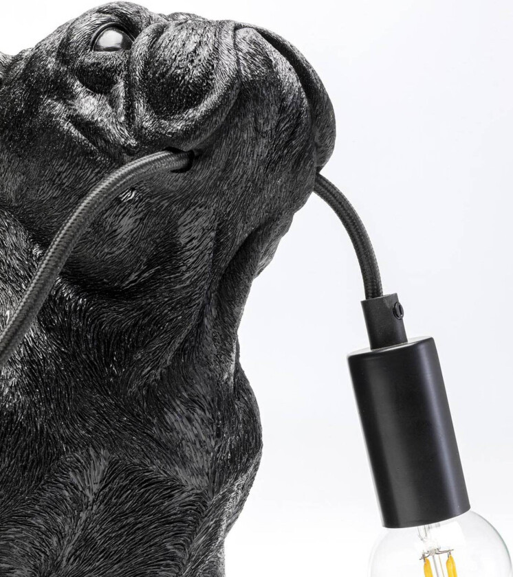 KARE bordlampe Toto, svart, kunstharpiks, hundefigur