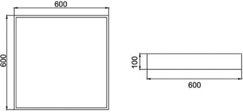 Biro Square, 60x60cm, DALI-dimbar, svart, 3.000K