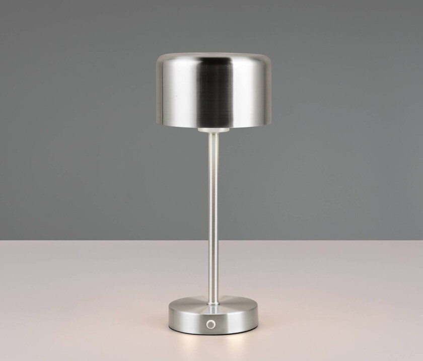 Jeff LED-bordlampe, nikkelfarget, høyde 30 cm, metall
