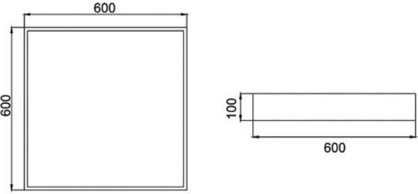 Biro Square, 60x60cm, DALI-dimbar, svart, 4 000K