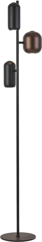 Gulvlampe Jane, høyde 147 cm, svart/brun/grønn, 3-lys.