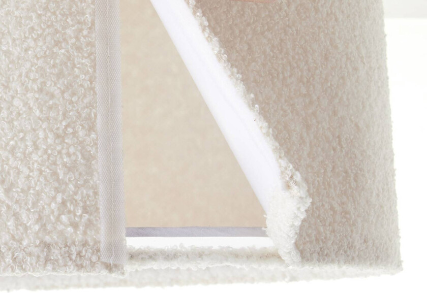 Teddy taklampe, Ø 45 cm, beige, stoff/metall