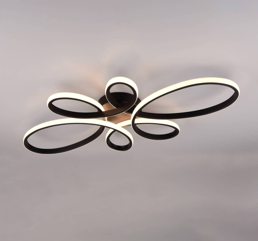 Fly LED-taklampe, matt svart, 3000 K, 83 cm x 45 cm