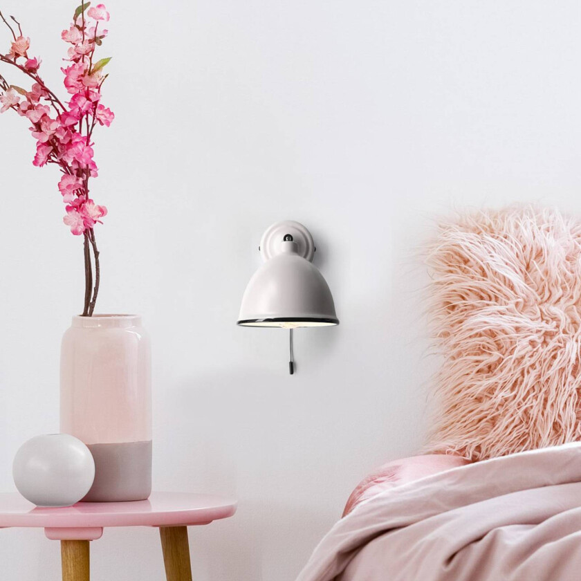 Telio vegglampe, grå/taupe, bredde 12,5 cm, metall