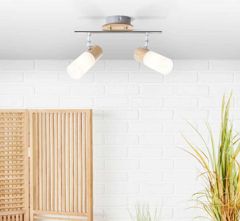 Babsan downlight, lengde 27,5 cm, lyst tre, 2 lyskilder.