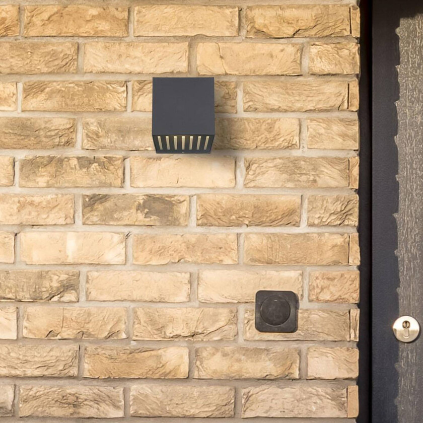 Illi LED utendørs LED-vegglampe, antrasitt, bredde 10 cm, aluminium, IP54