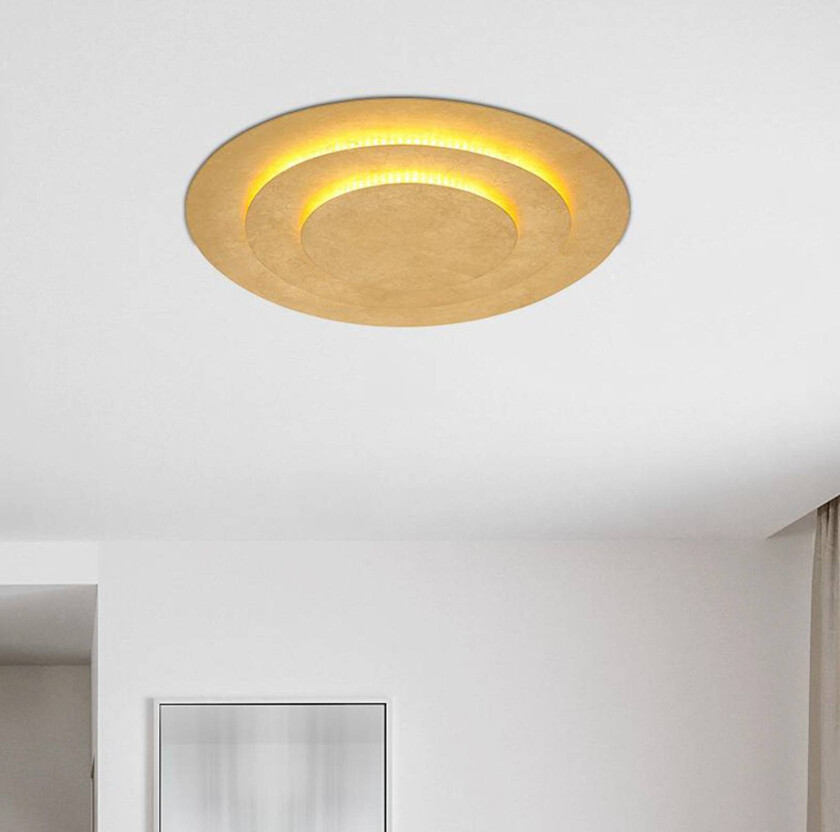 Heda LED-taklampe, Ø 49 cm, gullfarget, metall