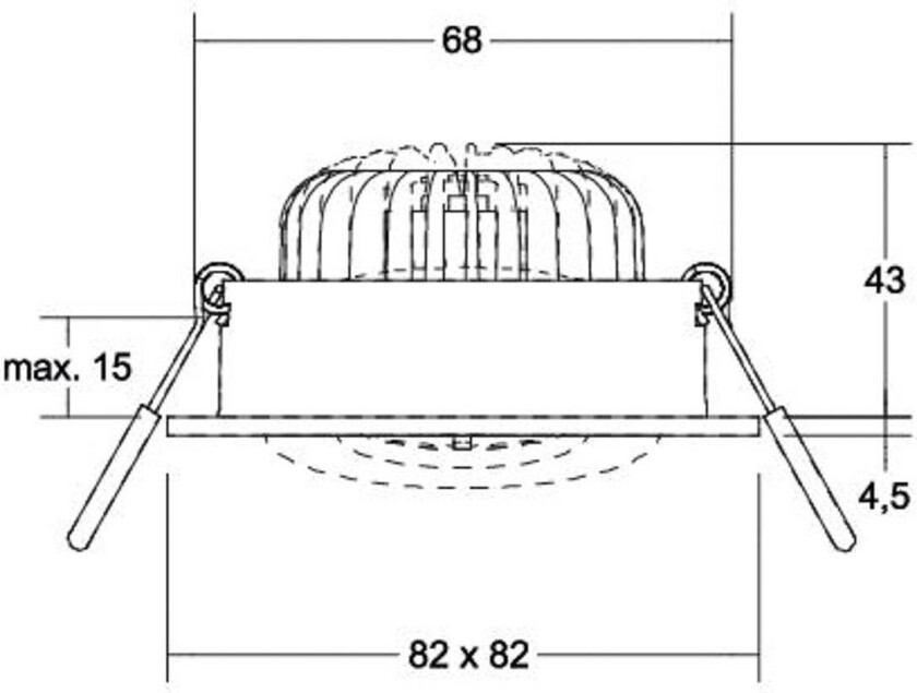 LED innfelt spot BB36 RC tilkoblingsboks strukturert hvit