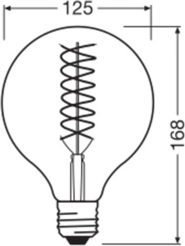OSRAM LED Vintage 1906, G125, E27, 8,4 W, gull, 824, dim.