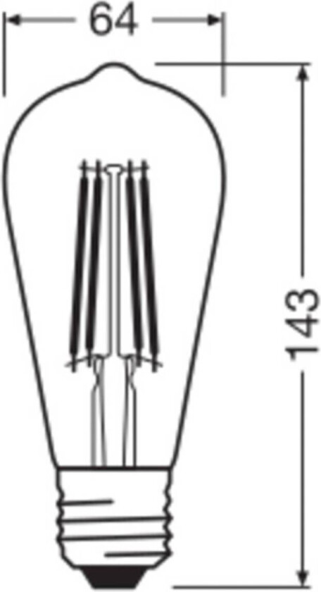 OSRAM LED Vintage 1906 Edison, gull, E27, 7,2 W, 824, dim.