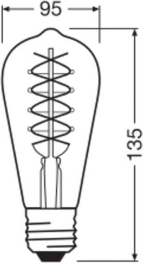 OSRAM LED Vintage 1906 Edison, gull, E27, 4,8 W, 822, dim.