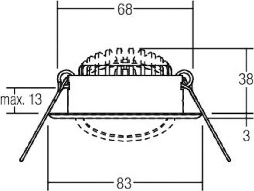 LED innfelt spot BB09 on/off, koblingsboks, rustfritt stål