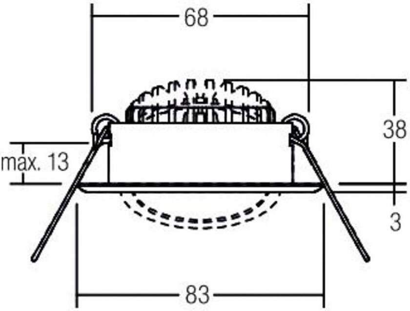 LED innfelt spotlight BB09, DALI, koblingsboks, hvit