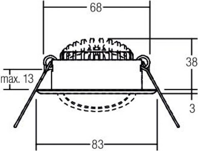 LED innfelt spot BB09, RC dimbar, rustfritt stål