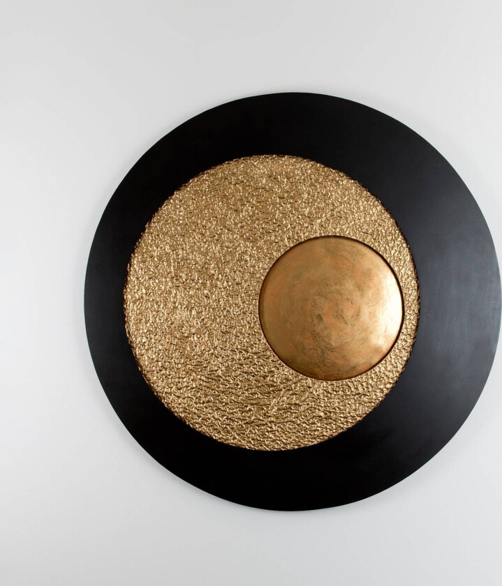 Urano LED-vegglampe, brun-svart/gull, Ø 120 cm, jern