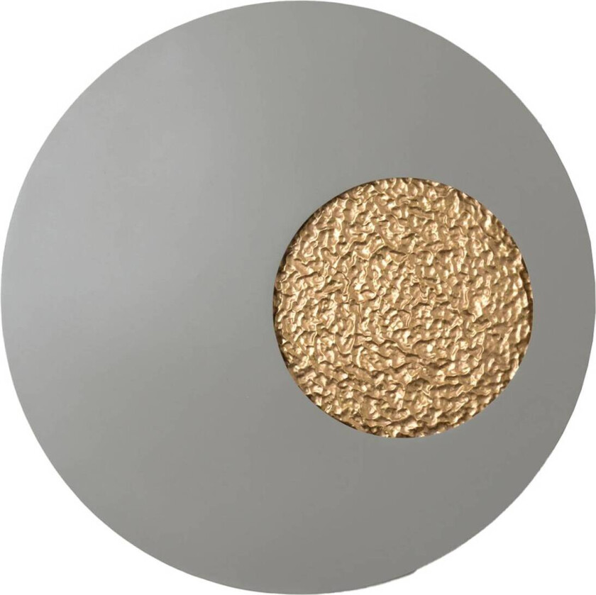 LED-vegglampe Luna, grå/gullfarget, Ø 80 cm, jern