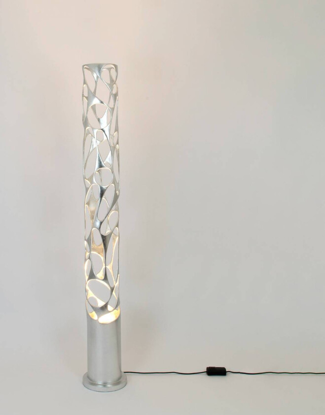 Talismano gulvlampe, sølvfarget, høyde 176 cm, jern