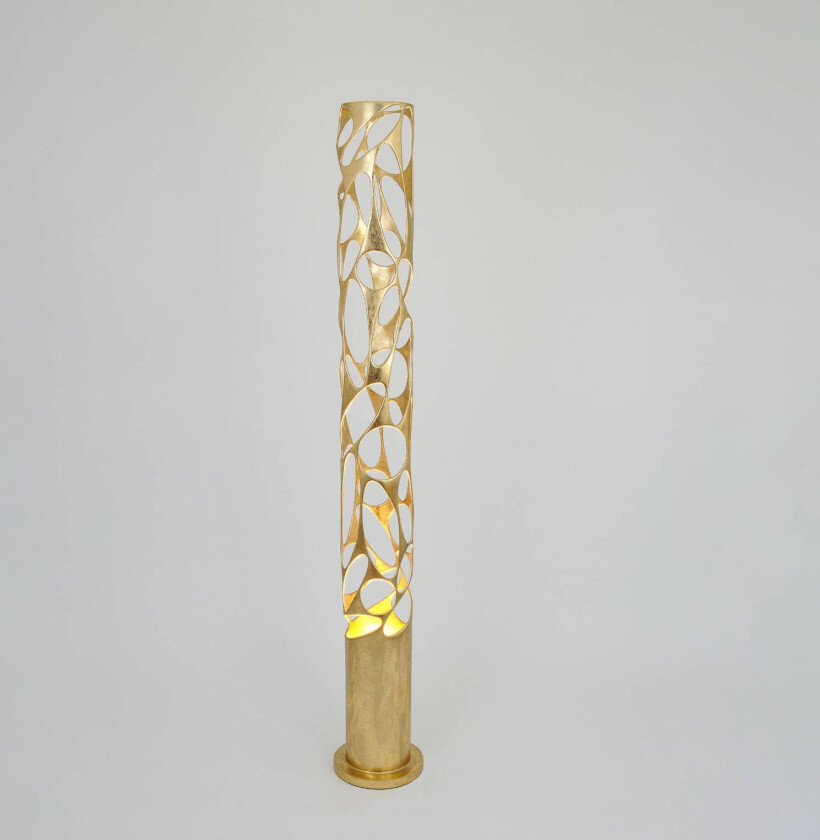 Talismano gulvlampe, gullfarget, høyde 176 cm, jern