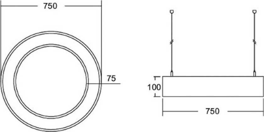 Biro Circle Ring10 direkte Ø 75 cm DALI hvit 840