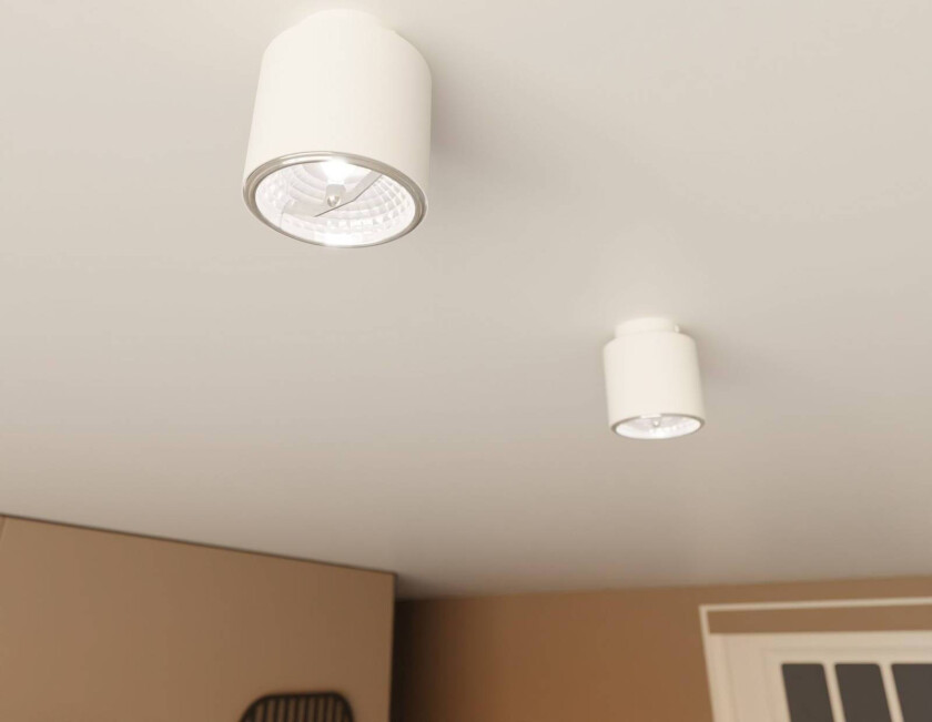 Nano taklampe, hvit, 1-lys, metall