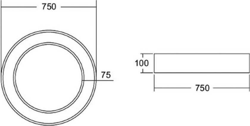 Biro Circle Ring Ceiling Ceiling 75 cm 50 W on/off sølv 840