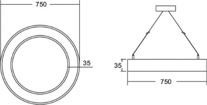 Biro Circle Ring3,5 direkte Ø 75 cm DALI sølv 830
