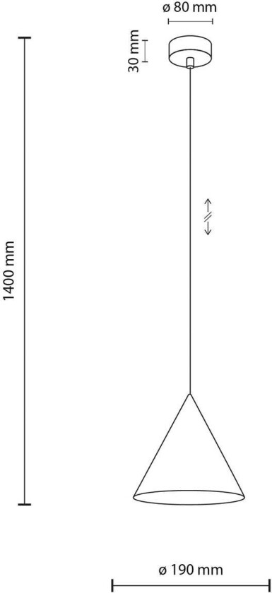Cono pendellampe, hvit, Ø 19 cm, stål, enkeltflamme