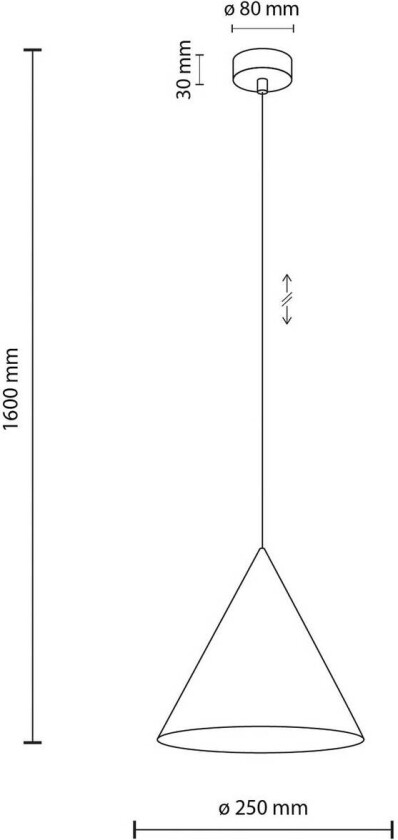 Cono pendellampe, hvit, Ø 25 cm, stål, enkeltlys